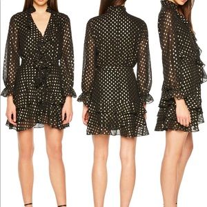 Bardot metallic dot dress